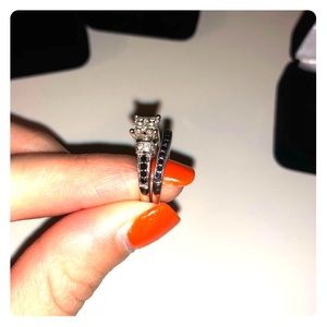 Wedding band and engagement ring